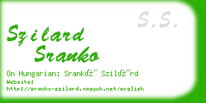 szilard sranko business card